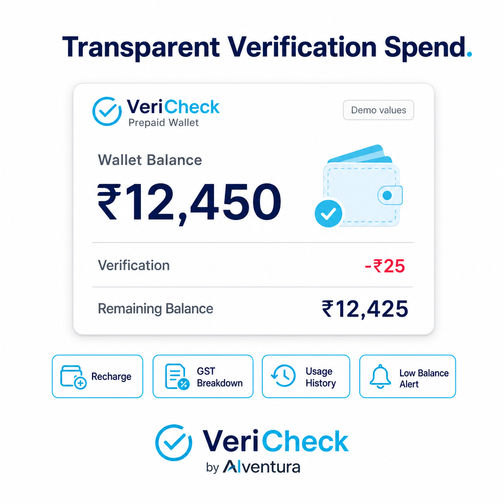 VeriCheck prepaid wallet billing visual
